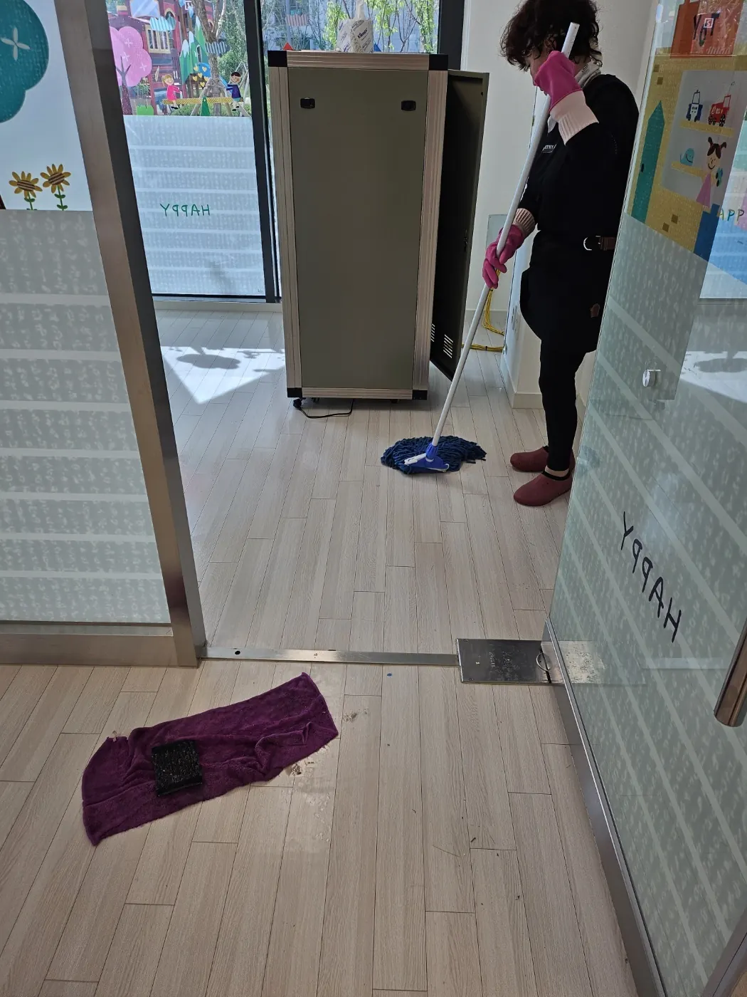 세정 진행 — 광주시 어린이집청소 현장