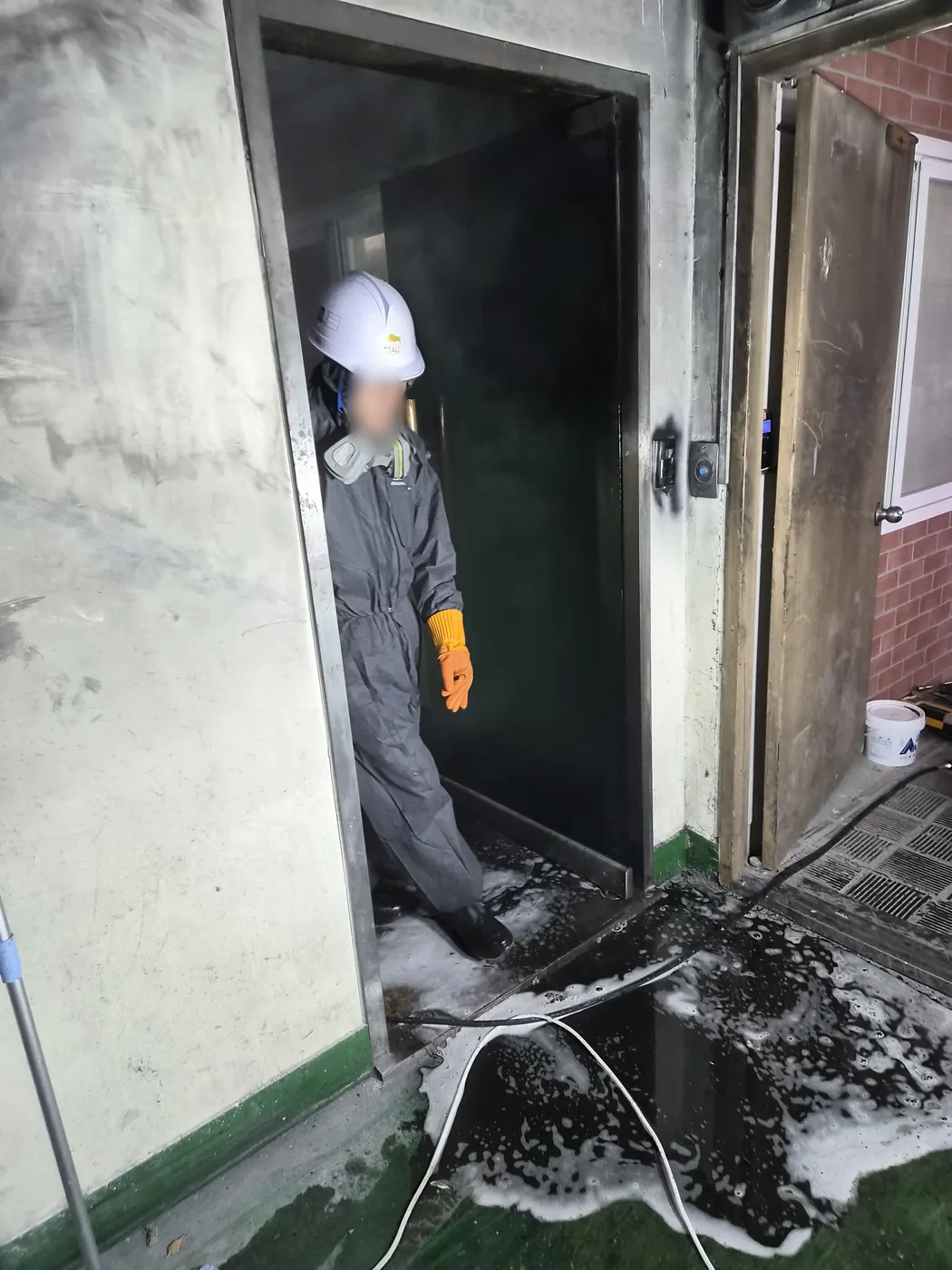 세척 진행 — 광주시 화재청소 현장