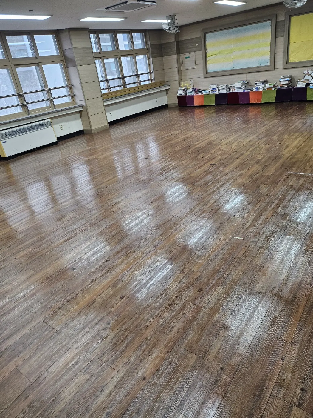 왁스 재코팅 — 양평군 학교청소 현장