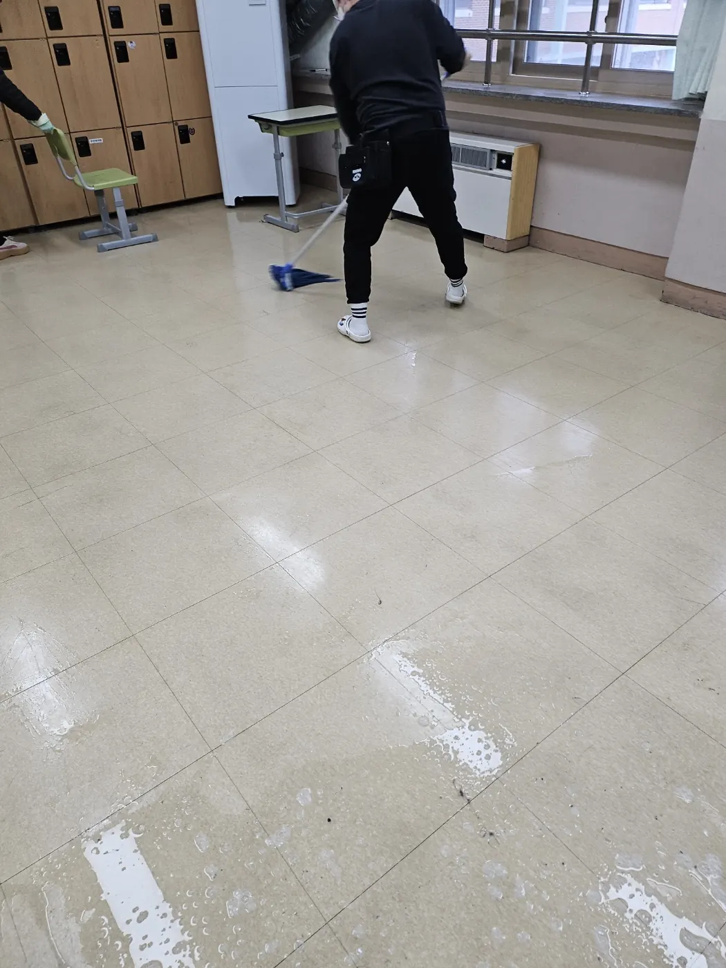 세정 진행 — 선동 학교청소 현장